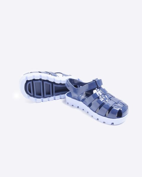 Mini Boys Blue Rubber Jelly Sandals