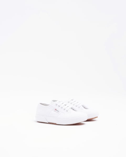 Boys White Lace Up Superga Trainers