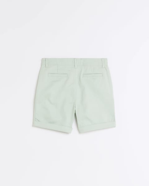 Boys green Stretch Chino Shorts