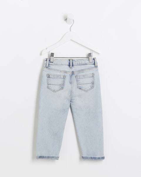Mini Boys Blue Washed Slim Fit Jeans