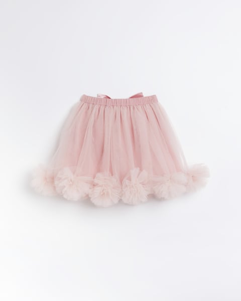 Girls pink bow tutu skirt