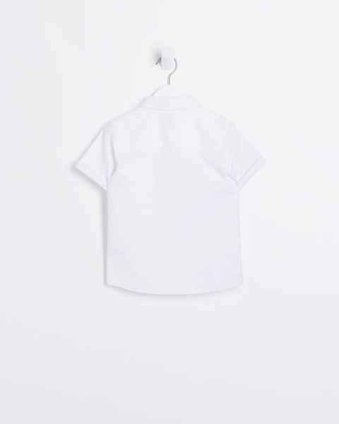 Mini Boys White Short Sleeve Oxford Shirt