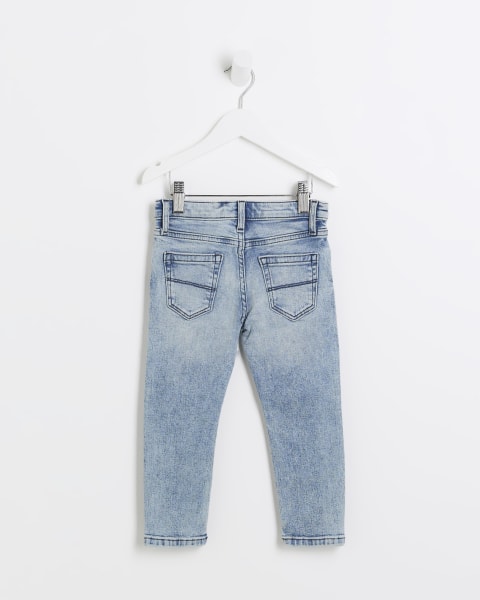 Mini Boys Blue Denim Ripped Skinny Jeans