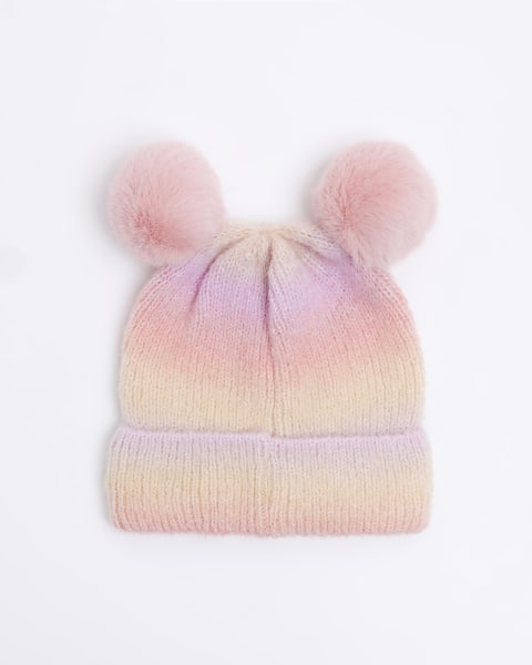 Mini girls pink sunset ombre hat