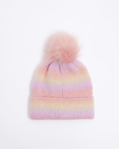Girls pink sunset ombre hat