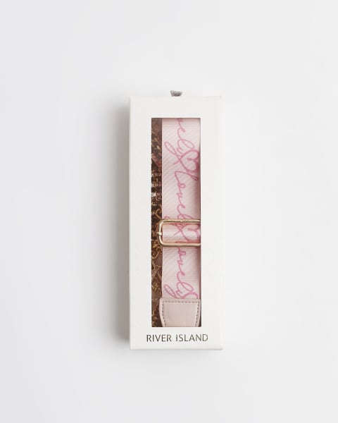 Girls pink diamante chain strap gift set