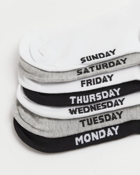 Boys Black days of the week socks 7 Pack