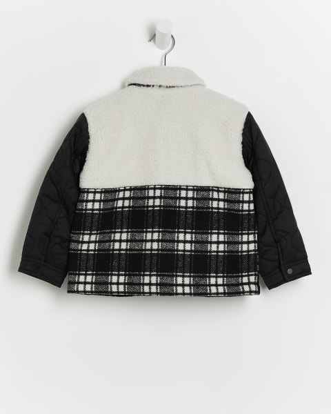 Mini Black Check Borg Quilted SHACKET