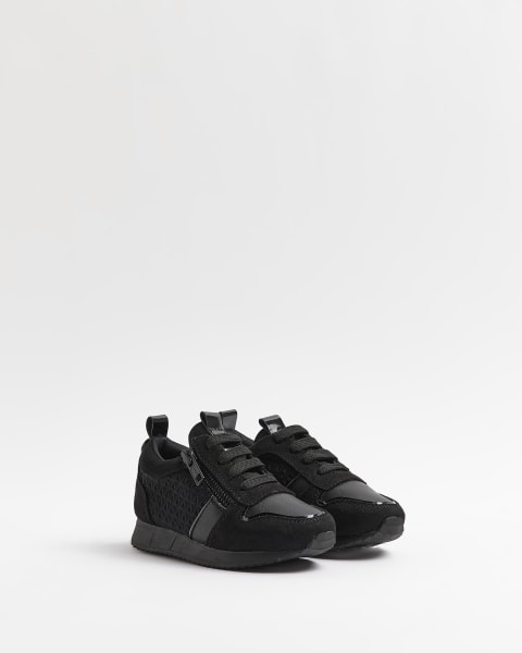 Mini Boys Black Zip detail Trainers