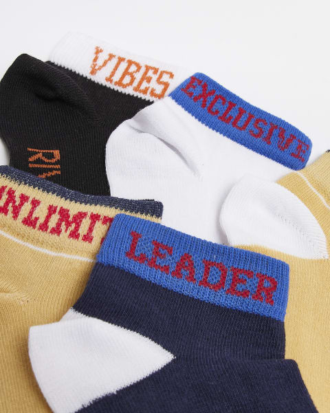 Boys yellow RI trainer socks 5 pack