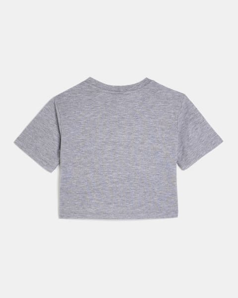 Girls grey HYPE crop top