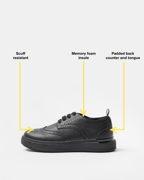 Black Brogue lace up hybrid shoes