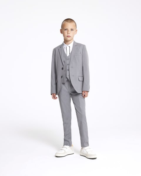 Boys grey tailored suit jacket