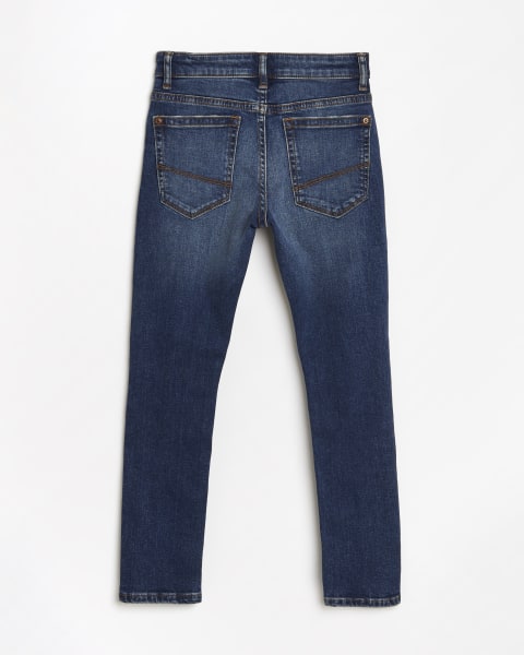 Boys blue rip skinny jeans