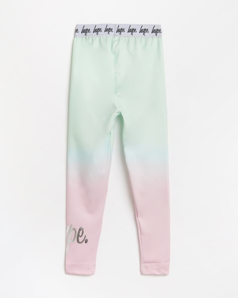 Girls pink HYPE ombre leggings