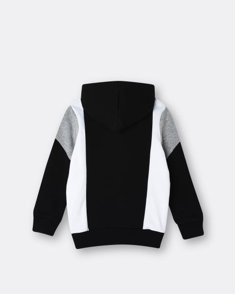 Boys black Hype Black colour block hoodie