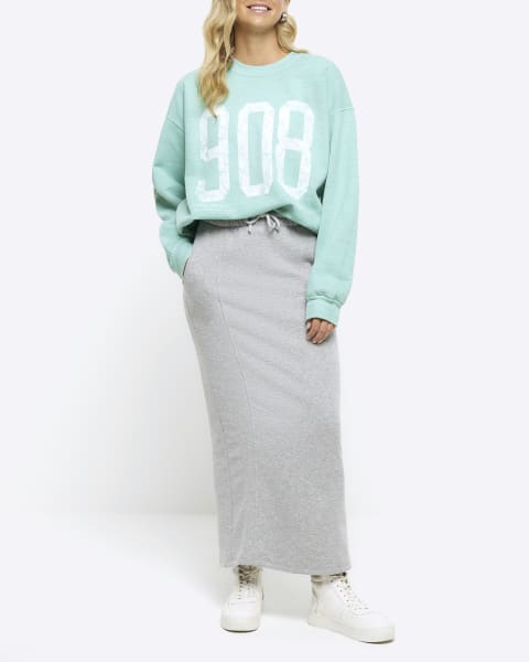 Green graphic print sweatshirt