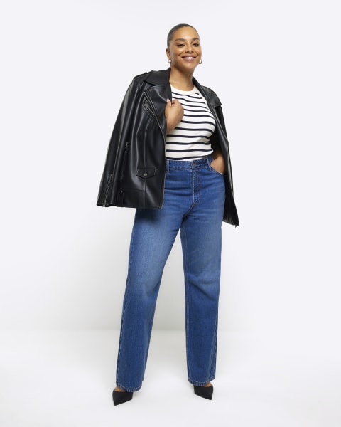 Plus navy stripe racer vest