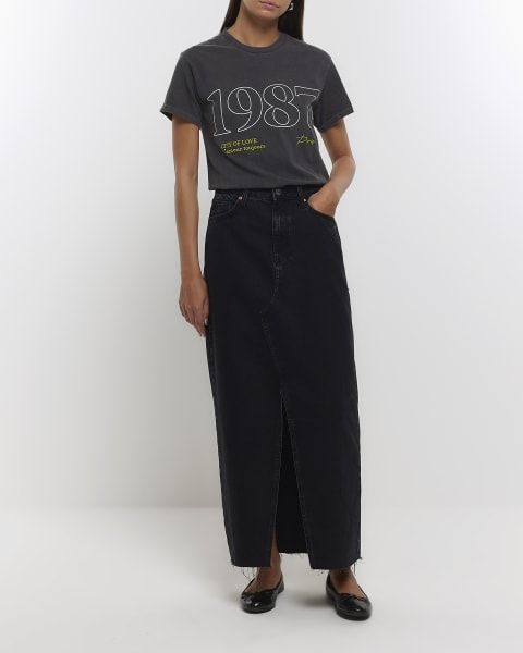 Grey graphic print t-shirt