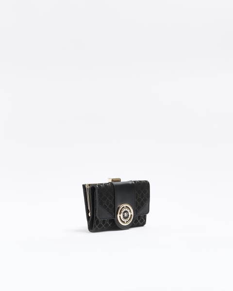 Black RI monogram clip top purse