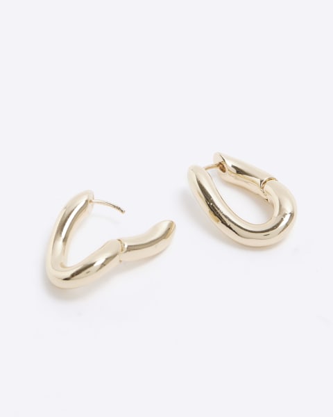 Gold mini twist hoop earrings