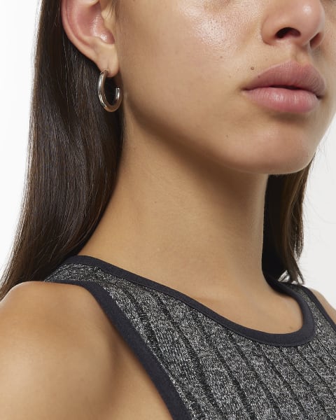 Silver hoop earrings multipack