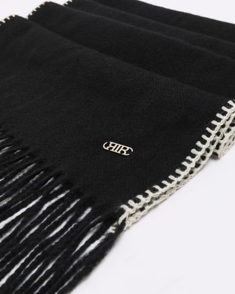 Black stitch detail scarf