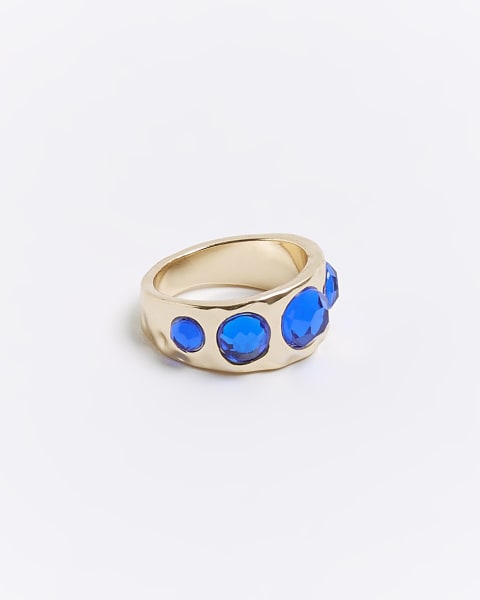 Blue stone chunky ring