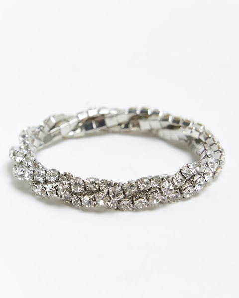Silver stone bracelet
