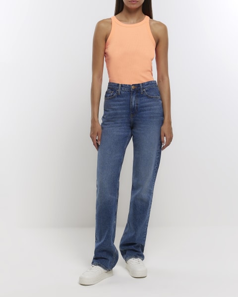 Orange racer vest top