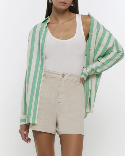 Stone tailored shorts with linen