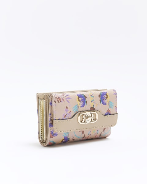 Beige floral purse
