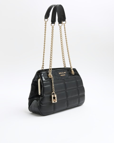 Black quilted chain shoulder bag