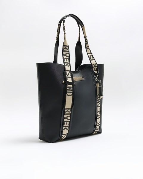 Black RI handle shopper bag