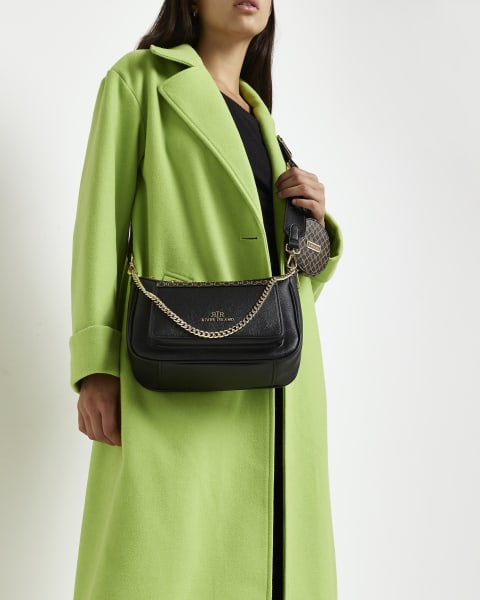 Black monogram Pouchette Cross Body Bag