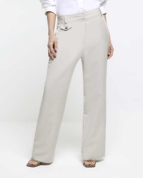 Grey wide leg trousers