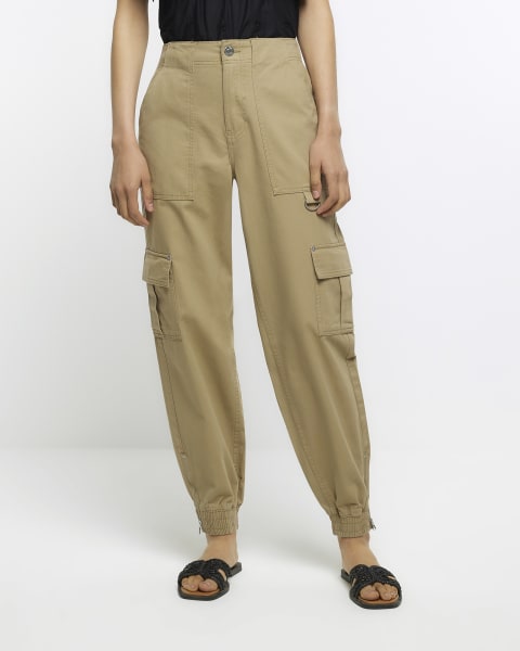 Beige Cargo Trousers