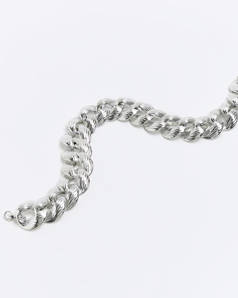 Silver Chunky Textured Necklace