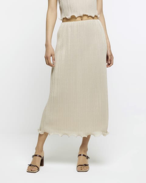 Gold midi skirt