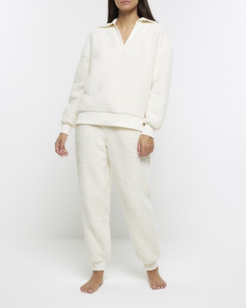 Cream borg sweatshirt