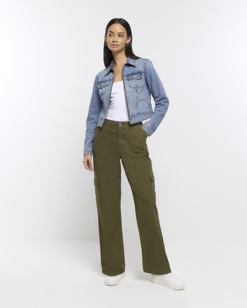 Blue denim zip up jacket