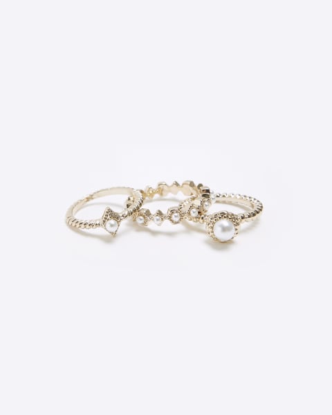 Gold pearl ring multipack