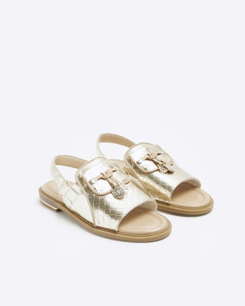 Gold sling back sandals