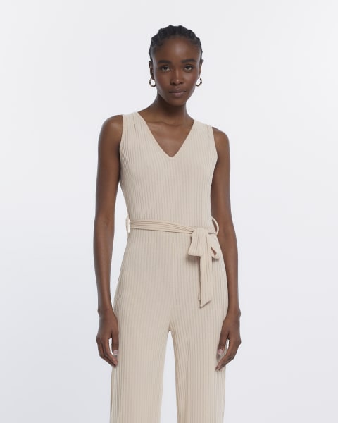 Stone belted jumpsuit