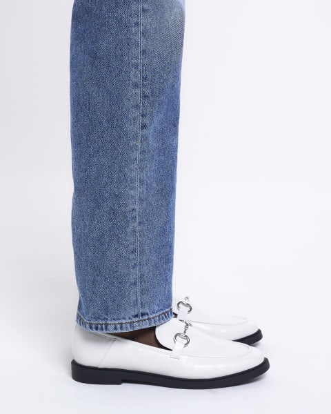 White chain detail loafers