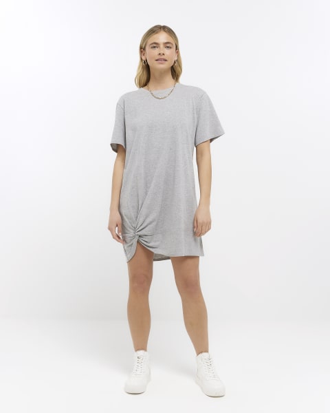 Grey t-shirt mini dress