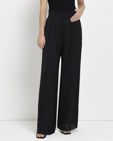 Black palazzo wide leg trousers