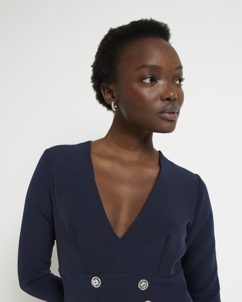 Navy bodycon mini dress