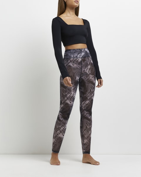 Black printed leggings