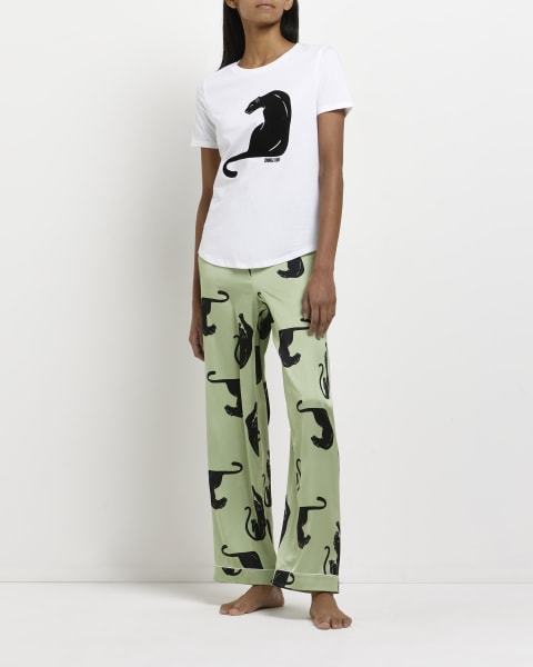 White printed pyjama top